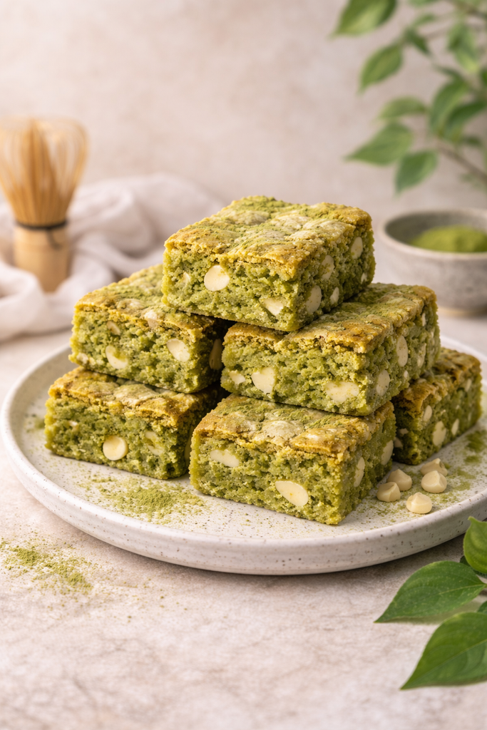 White Chocolate Matcha Blondies