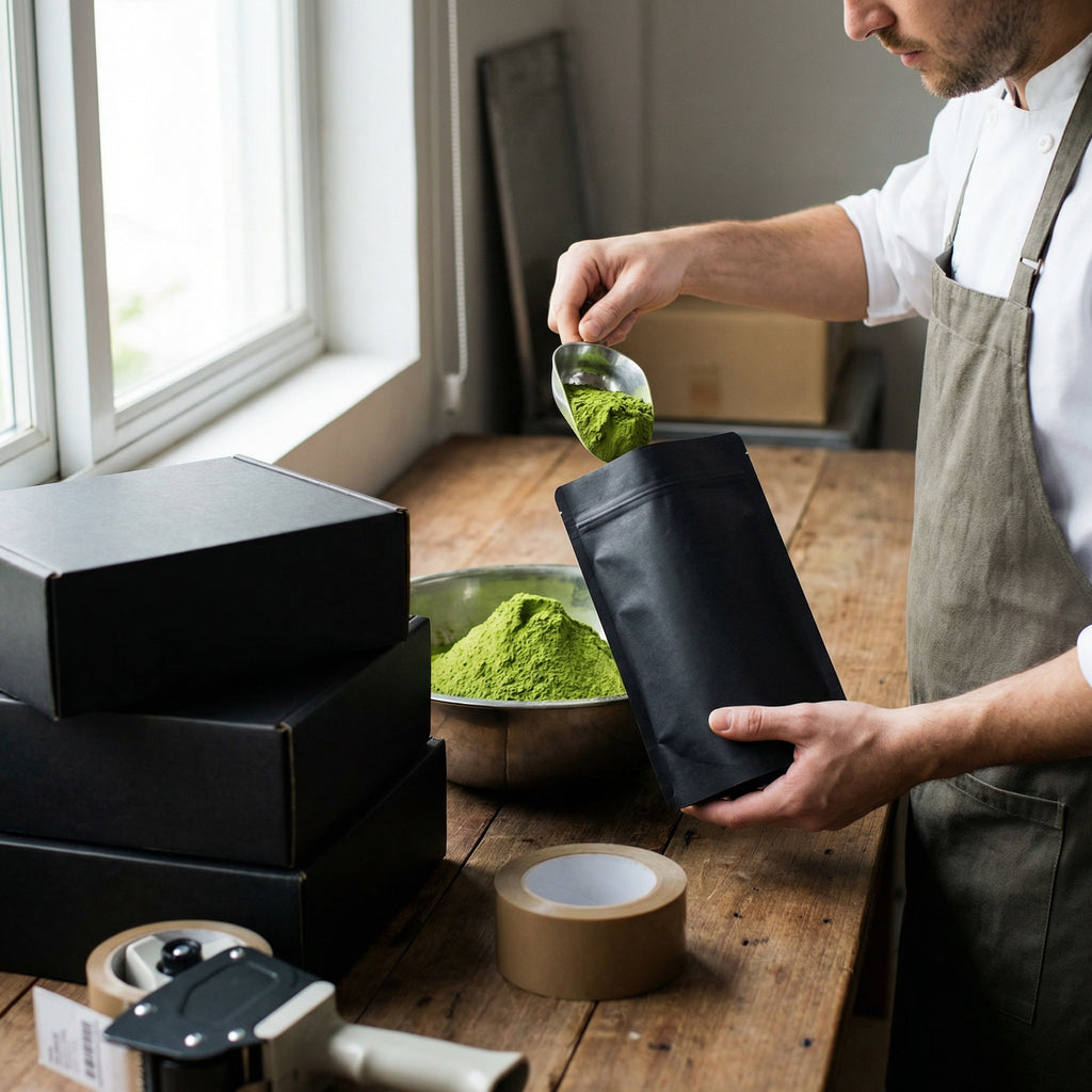 Matcha T-shirt - yellow, with mug of matcha
